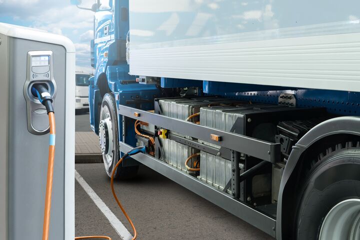 truck, electric, charging, station, battery, transportation, fleet, cargo, lorry, transport, delivery, car, vehicle, trailer, freight, shipping, industry, business, logistic, trucking, big, heavy, semi, clean, energy, zero, emission, charge, renewable energy, power, technology, socket, cable