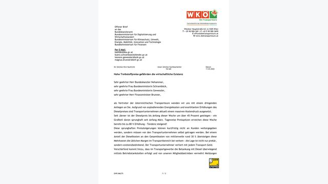 Offener Brief der WKO an die Bundesregierung