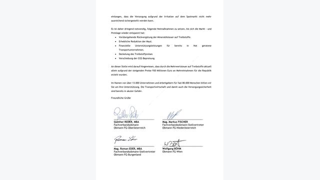 Offener Brief der WKO an die Bundesregierung