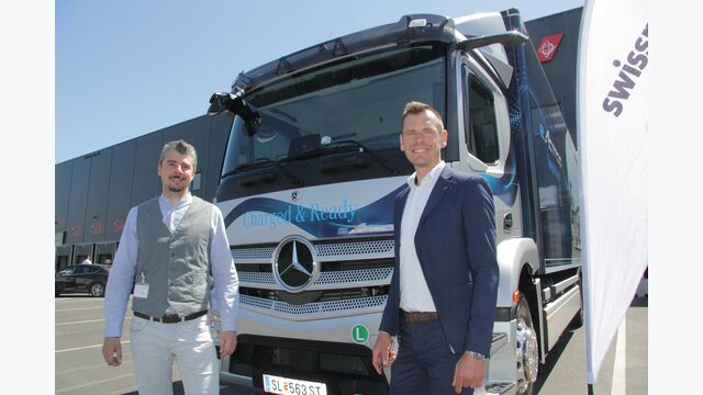eActros am Swissport-Hub
