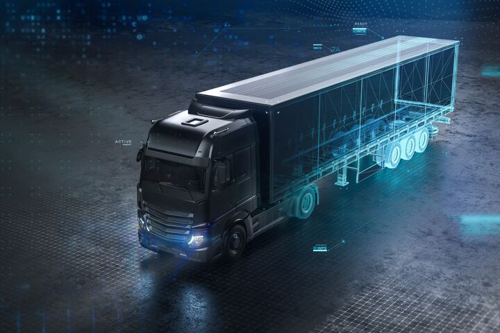 vehicle, data, 3d, 3d rendering, autonomous, background, black, blue, brandless, bright, cargo, concept, dark, design, digital, drive, effects, freight, future, future concept, futuristic, generic, glow, heavy, hi tech, illustration, iot, led, led lights, light, load, logistic, long vehicle, mesh, modern, render, scene, smart, technology, technology concept, trailer, trails, transport, transportation, truck, ui, user interface, wireframe