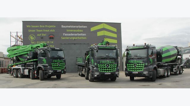 die neuen Baufahrzeuge von Freibau, Marke Mercedes-Benz