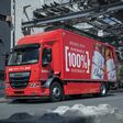 DAF LF Electric Verteiler-Lkw mit Bud-Aufschrift