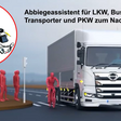 Lkw beim Rechtsabbieger mit Fahrradfahrer daneben