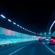 car driving through tunnel