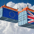 united kingdom flag european union brexit referendum commerce brexit tariff cargo cargo container competition conflict container cooperation delivery distribution embargo england export flag freight freight container freight transportation goods import industrial industry international leaving logistic logistics moving partner partnership port referendum shipment shipping shipping container storage trade trade war transfer transport transportation
