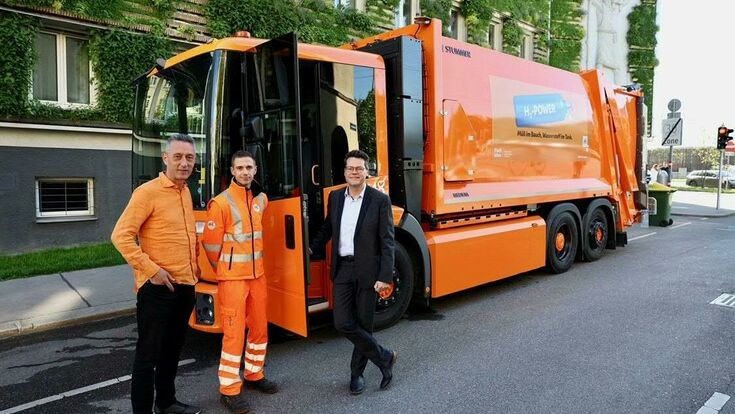 Erstes Wasserstoff-Müllauto im Testeinsatz in Wien