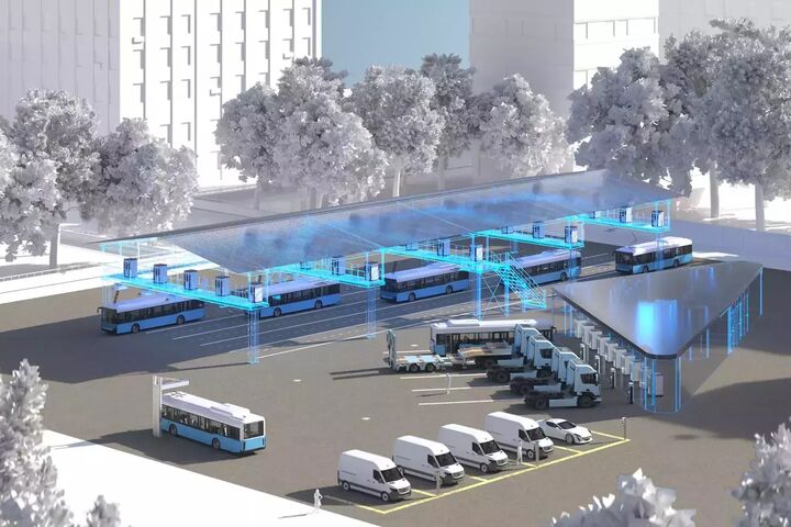 Siemens E-Lkw Ladestation Laden