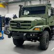 Der LKW Zetros mit geschützter Fahrerkabine.
