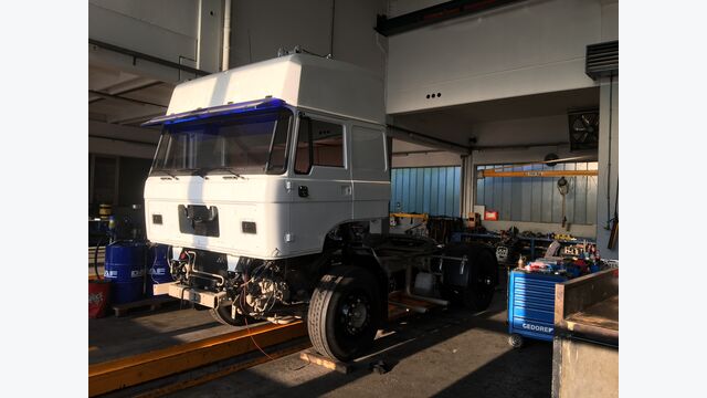 Der DAF 3600 fast am Ende der Restauration.