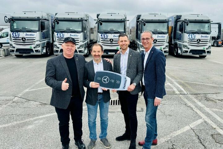 Martin Schmidt, Lkw Verkauf Pappas in Pension, Franz Kolm, Fuhrparkleiter Zwettler Brauerei, Sven Neumüller, Lkw Verkauf Pappas, Reinhard Sisl, Lkw Verkaufsleiter Pappas Wr. Neudorf