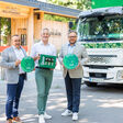 (v.li): Harald Raidl, Supply Chain Director der Brau Union, Gastronom Paul Kolarik und Dominic Schmid, Obmann der Sparte Tourismus und Freizeit in der Wirtschaftskammer Wien.