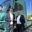 (v.li): Michael Clarke, eTrucker und Thomas Dittrich, SMATRICS